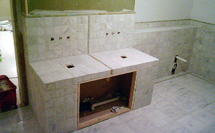 photograph of a bathroom tiled by Versa Tile Ceramics