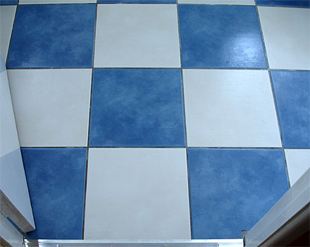 photograph of a floor tiled by Versa Tile Ceramics